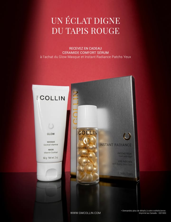 Trio masque glow + patch yeux + cadeau céramide 20 caps - Gm Collin